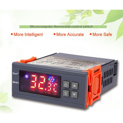 STC-3000 Digitaler Temperaturschalter-Regler mit ℃/℉-Anzeige, Heiz- und Kühlrelais, NTC-Sensor, Temperaturregelung, Thermostat für Gefrierschrank und Kühlschrank. (1/5)