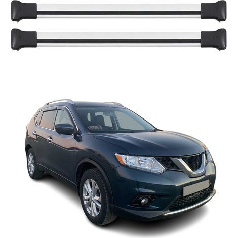 OMAC Aluminium Dachträger Querträger für Nissan X-Trail III T32 2013-2021 – Max. 75 kg – 2 Stangen Silber (1/5)