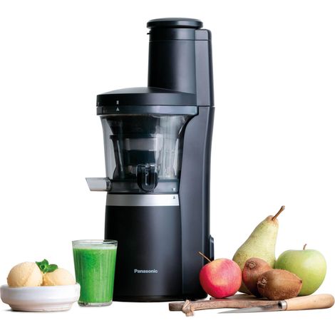 Panasonic Slow Juicer MJ-L700KXE, Estrattore Elettrico, Spremitura di Frutta e Verdura Intera, Apertura 75mm, Design Elegante e Sottile, Sicuro e Pratico, Nero (1/5)
