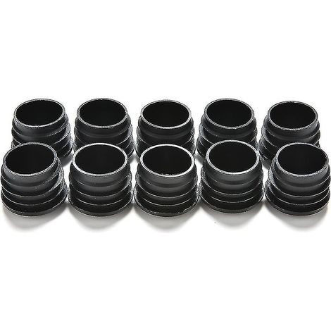 10x Bouchons d'extrémité en plastique noir pour tuyaux ronds Shytmv (taille: 25 mm) (1/5)