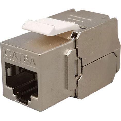 12x Modulo Keystone Connettore CAT 6a - Connettore RJ45 STP schermato Installazione a scatto Montaggio Cavo grezzo CAT 500Mhz 10Gbit/s (1/4)