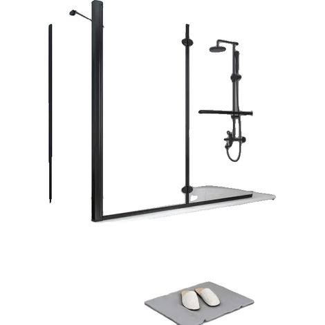 Pare-éclaboussures, acrylique de haute qualité, 120 cm x 68 cm x 130 cm, Convient aux baignoires standard, Prévient les fuites d'eau, Assemblage facile (1/5)
