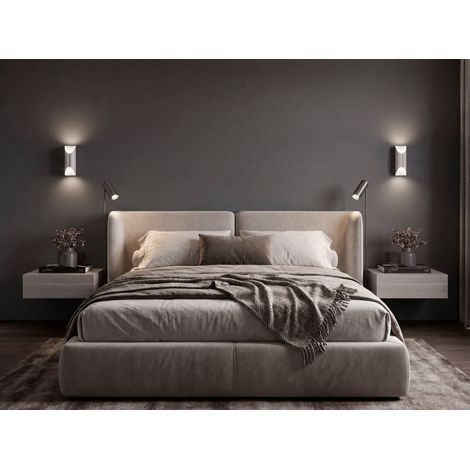 Custer Set de 2 Mesas de Noche de Pared para Dormitorio (1/4)