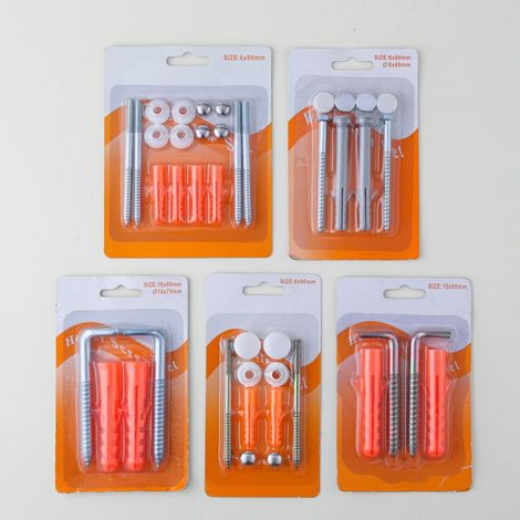 Vis de fixation pour accessoires de salle de bain, vis d'expansion pour lavabo et WC, kit de vis en acier inoxydable (1/5)