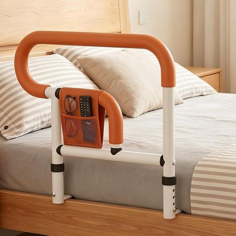 Aide au lever du lit pour personnes âgées, barrière de lit réglable en hauteur, pliable, poignée de lit avec poche, protection contre les chutes pour adultes, support de lit pour