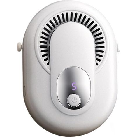 Mini ventilateur portable,de plein air,Porté à la taille,3vitesse,poussière Étanche,Affichage LED,Type-C,Plein air, Travail,Blanc (1/4)