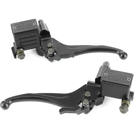Paire de maîtres-cylindres hydrauliques 22mm, embrayage gauche/droite et frein avant/arrière supérieur avec poignée et verrou de stationnement, pour moto 150cc 250cc quad GY6 (1/5)