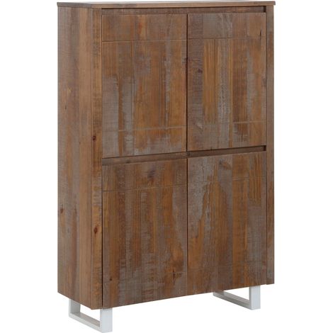Lagos-Armoire avec 4 Portes en Pin Brossé