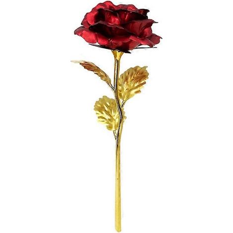 Bouquet de roses dorées à l'or 24K, fleurs artificielles plaquées or, fausses fleurs en feuille d'or, décoration luxueuse. (1/4)