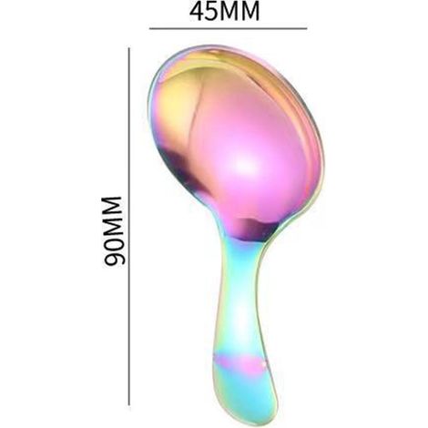 Cuillère À Café - Tête Ronde - Manche Court - Acier Inoxydable 304 - Pour Café Thé Sucre Épices - 1 Pièce (1/5)