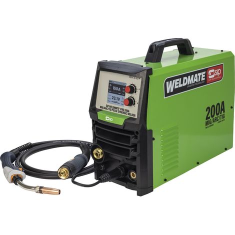 SIP WELDMATE PRO 200A MIG/ARC/TIG Pulse Synergic Inverter Welder - L53.5 x W23 x H37 cm