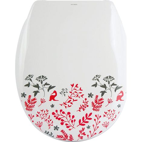 Abattant wc Thermo Dur Motif Floral - Charnières PS MSV