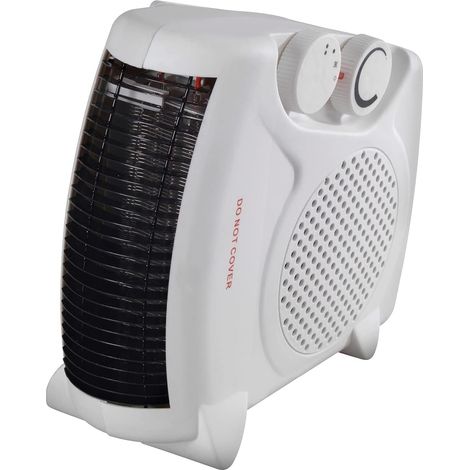 Thermostatic fan heater, electric heater, 2 temperature settings, overheat protection, white. (1/5)