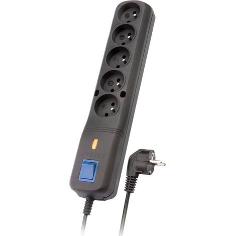 LESTAR LV530W 2.5M surge protector Black. Gray 5 AC outlet(s) 2.5 m (1/4)