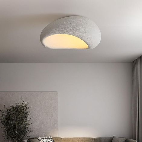 Plafonnier Moderne Minimaliste, Plafonnier en Résine de Style Wabi-Sabi,(Couleur : Blanc, Taille : 30CM) (1/4)
