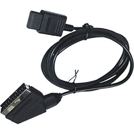 Câble AV SCART RGB PVC compatible N64 NGC SNES 1,8m NTSC (1/4)