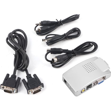 Boîtier de Conversion Universel PC vers TV - Adaptateur VGA vers AV RCA pour Ordinateur Portable (1/5)
