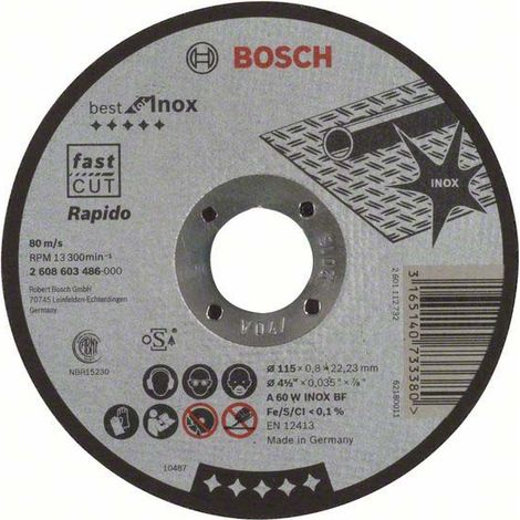 Bosch PRO Stainless Steel and Metal Trennscheibe 115 x 0,8 x 22,23 mm - 2608603486 (1/5)