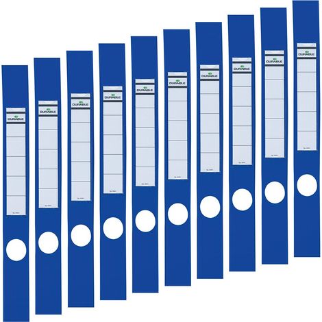 Durable 809106 - Ordofix, copridorso adesivo, personalizzabile, per raccoglitori larghi 50 mm, 40x390 mm, azzurro, confezione da 10 pezzi (1/2)