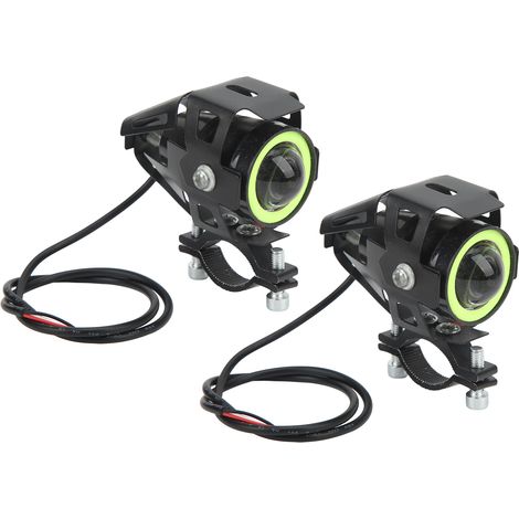 2x Phare LED Moto Vert 12-80V, Lampe de Travail Anges Yeux Étanche pour Bateau, Voiture, Motocyclette (1/5)