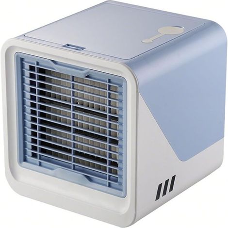 Aire acondicionado USB 3 en 1 compacto, ventilador con refrigeración líquida, depósito de 500 ml, 3 velocidades, azul y blanco - KZQ (1/4)