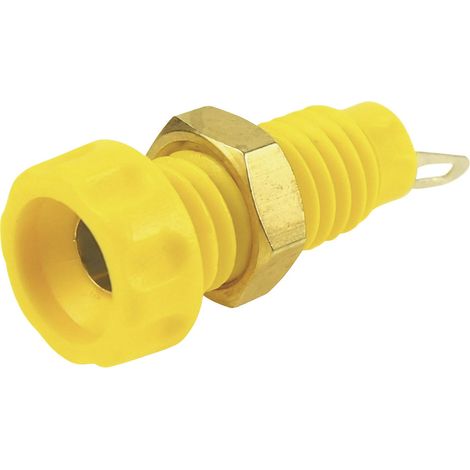 Cliff CL1454A Laborbuchse Buchse, Einbau vertikal Stift-Ø: 4 mm Gelb 1 St.