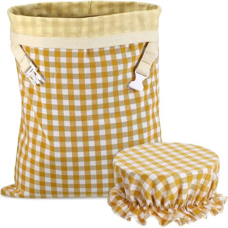 Sacs à pain en lin enduits de cire d'abeille, réutilisables, lot de 4, orange (1/5)