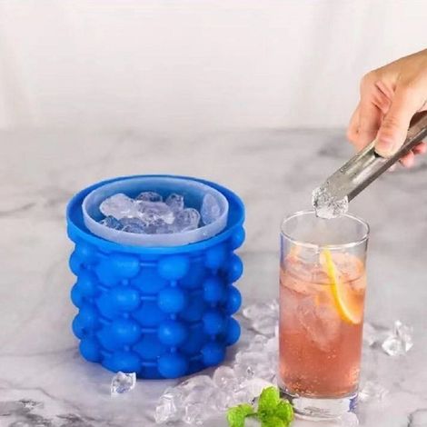 Ice Cube Tray, Magic Ice Cube Ice Cube Maker Silicone Ice Cube Bucket Ice Cube Mold with Ice Genie L (1/5)