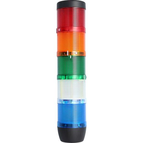 STEX24 Signalsäule blau-weiß-grün-gelb-rot, 70mm, 24V AC/DC, LED-Dauerlicht SS70-OB5/24 101 MaßeLänge327,0mm, Durchmesser 70,0mm - 1 Stück (1/2)