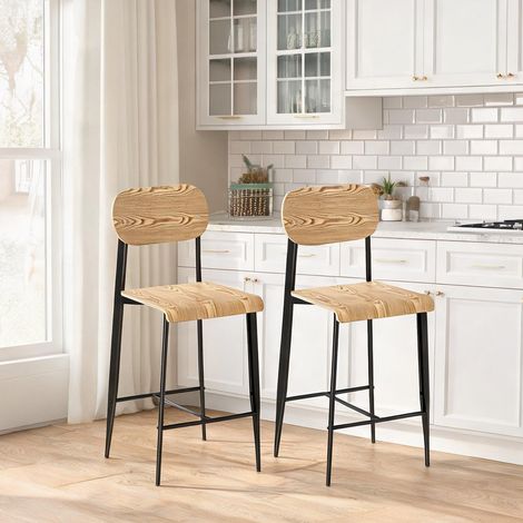 Tabouret de bar naturholz en stahl Holzwerkstoff 55 x 43 x 103 cm (1/5)