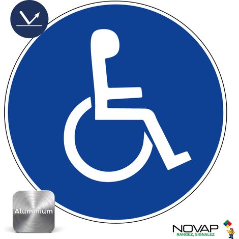 Panneau Handicapés - Rétroréfléchissant Classe 1 - Alu Ø300mm - 4011028