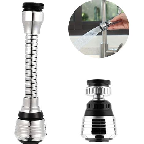 Robinet de douche combiné long et court pour cuisine, 2 pièces, rallonge, pommeau de douche pivotant à 360°, adapté à la cuisine (1/5)