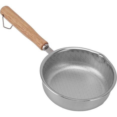 Poêles à frire en acier inoxydable, poêle à omelette antiadhésive en acier inoxydable à motif nid d'abeille pour la cuisine (1/5)