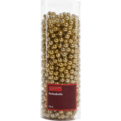 TrendLine Perlenkette bruchfest, langlebig 10 m gold Christbaum- & Feiertagsschmuck (1/2)