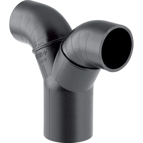 Geberit PE Doppelanschlussbogen 90 Grad für Manschette Außendurchmesser 56mm (1/5)