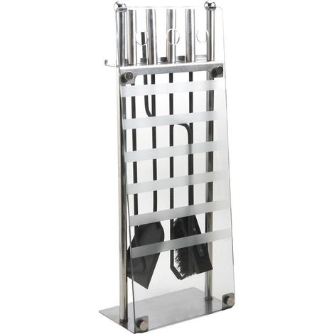 VALET CHEMINEE METAL/VERRE 4 ACCESSOIRES (1/2)