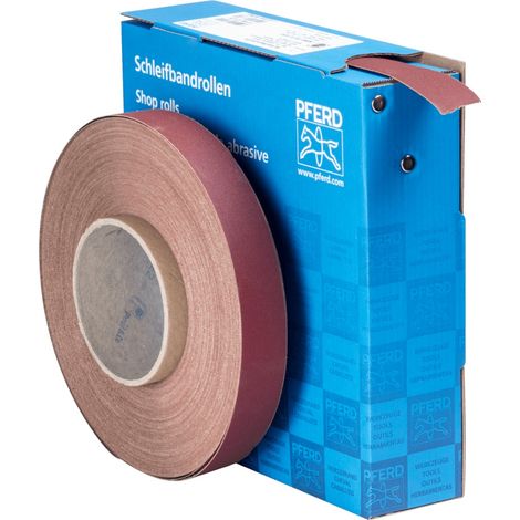 PFERD TOOLS Korund Schleifbandrolle Gewebe SBR Breite 25 mmxLänge 50m A320 für universelle Anwendung (1/3)