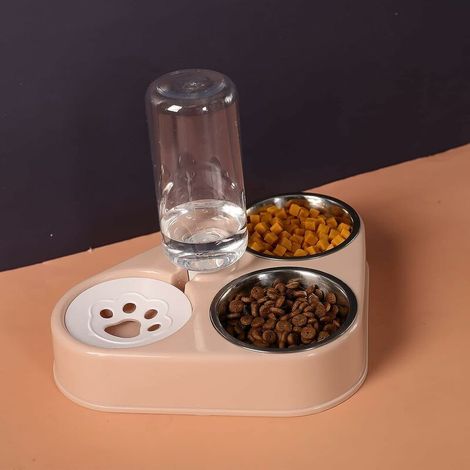 3-in-1-Haustiernapf mit automatischer Wasseraufbewahrung, Edelstahl-Haustiernapf für Katzen und Welpen (grüne Trompete: 29,5 x 21,2 x 5,2 cm) (1/5)