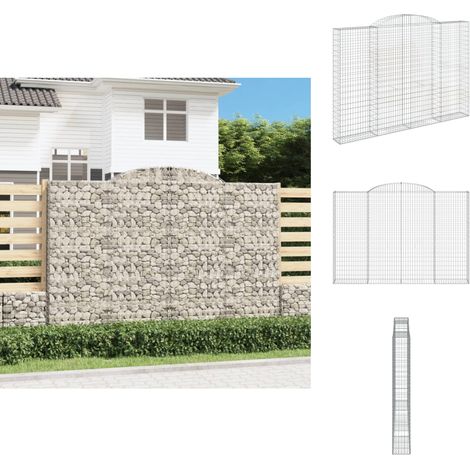 Blumentöpfe & Pflanzgefäße - Living Gabione mit Hochbogen 300x30x200/220 cm Verzinktes Eisen (1/5)
