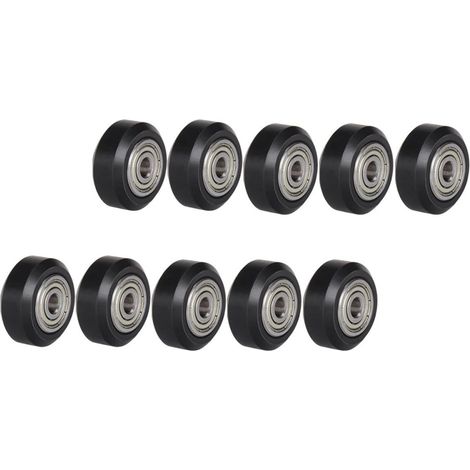 Lot de 10 Poulies Plastique à Roulement pour Imprimante 3d, Roue Ronde Passive à Gorge en V, Résistance la Rouille à L’usure, Accessoire Indispensable (1/5)