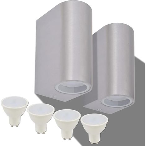 LED Außenwandleuchten 2 Stk. Rund Auf-/Abwärts vidaXL (1/5)