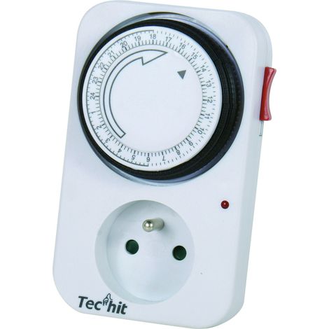 Programmateur mécanique journalier 3500 W – Segment de 30 minutes – En ABS – Pour automatisation appareils électriques – Tech-It
