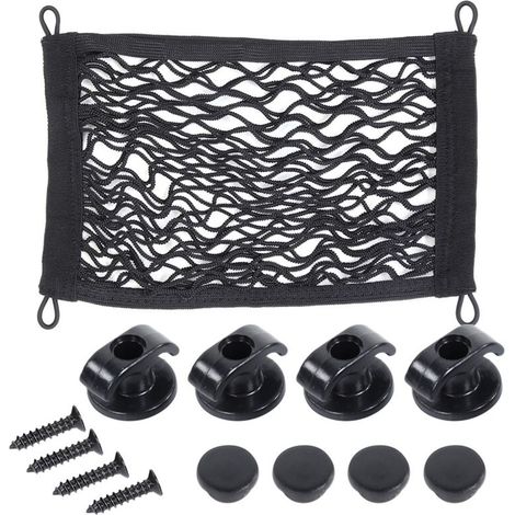 RASTKY Filet de Rangement élastique Universel pour Bagages Latéraux de Voiture – Idéal pour Sécuriser Les Objets en Vrac et Maximiser l'espace dans Votre Véhicule – Installation et Conception (1/5)
