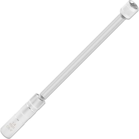 Clé à Bougie Magnétique Extensible,35 cm de Long Rotation à 360 Degrés,Douille Bougie 14 mm avec 12 Points,Accessoire Voiture Professionnel pour la Plupart des Véhicules (14 mm)