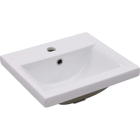 Lavabo, Matériau Céramique, Design Gain de Place, BLANC (1/2)