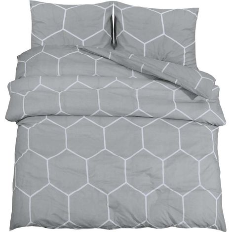 Maison Exclusive - Set Copripiumino Grigio 140x200 cm in Cotone