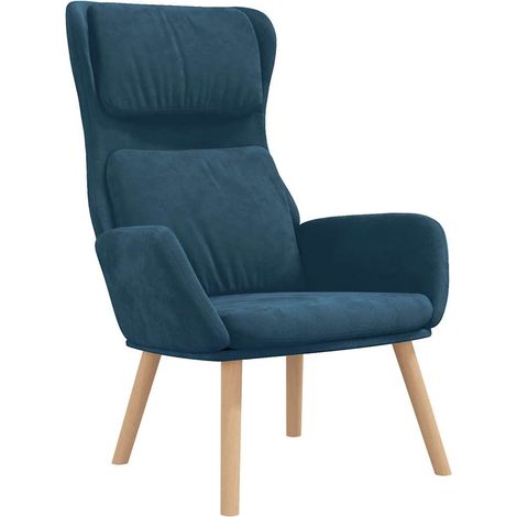 Chaise de relaxation Bleu Velours (1/5)