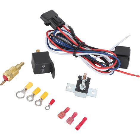Kit Relais Ventilateur Refroidissement Radiateur Thermostat Sonde Température Accessoire Montage Auto (1/5)
