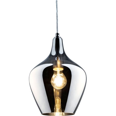 LED Pendelleuchte Rauchglas Hängelampe Esstischleuchte Wohnzimmerlampe, 7W 806lm warmweiß, DxH 22 x 150 cm