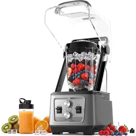 IDEALHOUSE Blender gobelet plastique 1400 W 300 ml modèle HS‑606D gris foncé (1/5)
